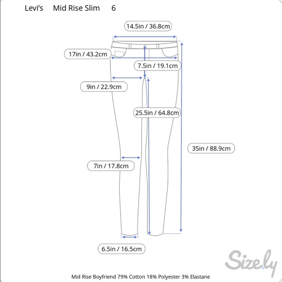 Levi’s Mid Rise Slim Boyfriend Fit Stretch Sz.6 NWT - Picture 8 of 9